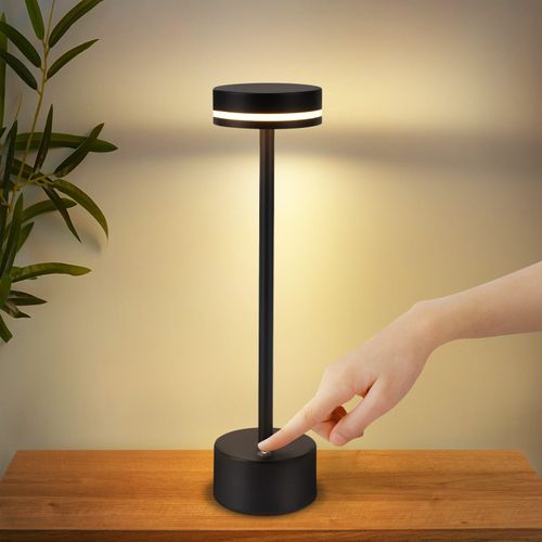 Lampe De Table LED Sans Fil  , Lampe De Chevet à Intensité Variable 3 000 k-6 500 k Avec Port USB-c