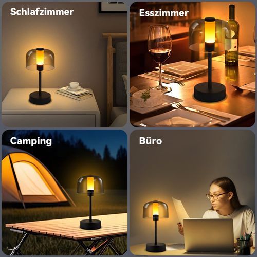 Lampe De Chevet à LED à Piles Et Intensité Variable Sans Fil Rechargeable USB-c 1800k-6500k