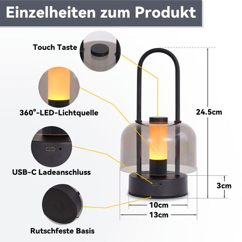 Lampe De Table Portable à LED  , Lampe De Chevet Sans Fil, Intensité Variable 1800 K-6500 K