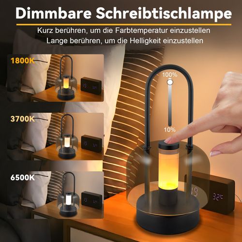 Lampe De Table Portable à LED  , Lampe De Chevet Sans Fil, Intensité Variable 1800 K-6500 K