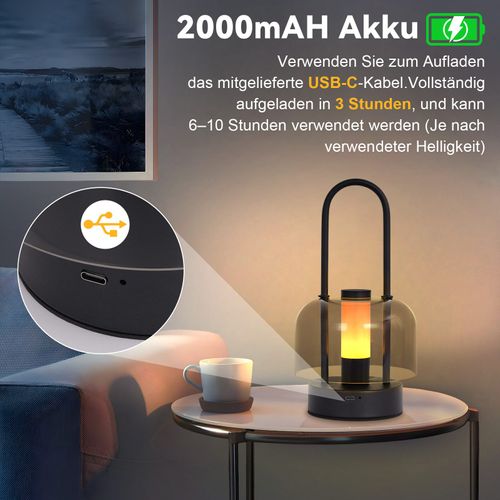 Lampe De Table Portable à LED  , Lampe De Chevet Sans Fil, Intensité Variable 1800 K-6500 K