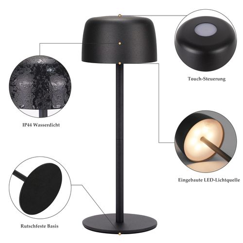 Lampe De Table LED Sans Fil, Lampe De Chevet à Réglage Continu Avec Batterie
