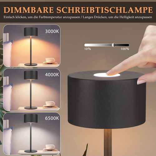 Lampe De Table LED Sans Fil : Lampe De Table Tactile à Intensité Variable
