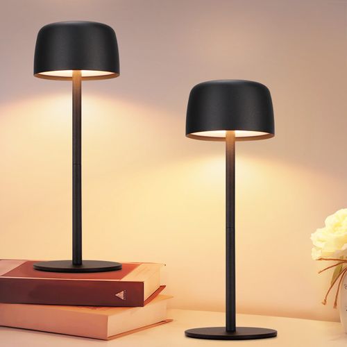 Lot De 2 Lampe De Table LED Sans Fil, Lampe De Chevet à Réglage Continu Avec Batterie