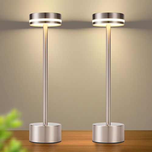 Lampe De Table LED Sans Fil , à Piles, à Intensité Variable, Rechargeable Par USB-c, Tactile