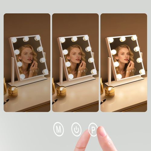 Miroir De Maquillage Avec Éclairage Hollywood Mirror Miroir De Courtoisie Avec 9 LED