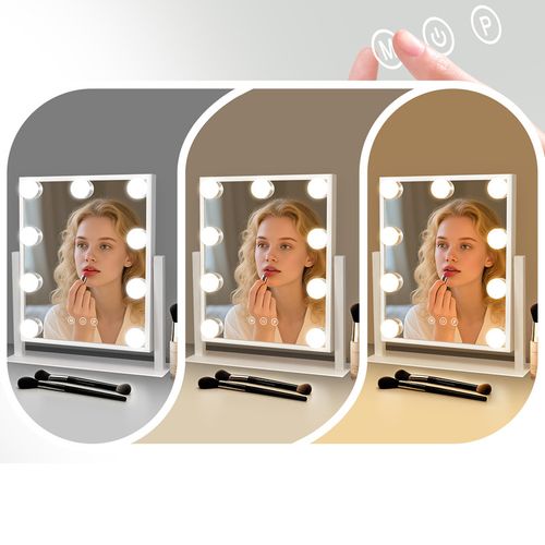 Miroir De Maquillage Avec Éclairage Hollywood Mirror Miroir De Courtoisie Avec 9 LED