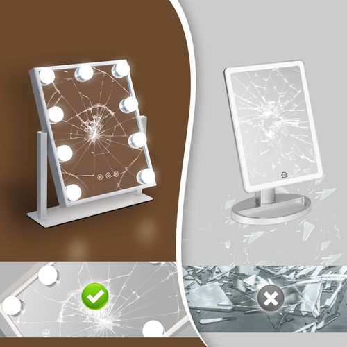 Miroir De Maquillage Avec Éclairage Hollywood Mirror Miroir De Courtoisie Avec 9 LED