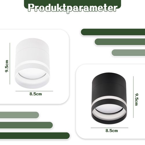 Spot LED En Saillie Blanc Spot De Plafond 5w Acrylique Blanc Chaud Spot En Saillie Avec Gx53 3000k