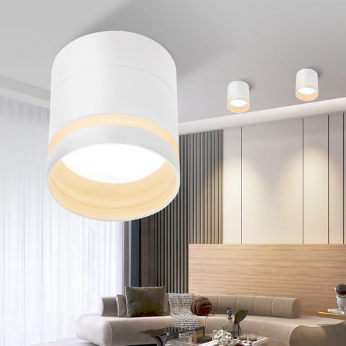 Spot LED En Saillie Blanc Spot De Plafond 5w Acrylique Blanc Chaud Spot En Saillie Avec Gx53 3000k