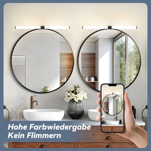 Lampe De Miroir De Salle De Bain  LED 8 W 60 Cm, Avec Pince, Étanche Ip44 4 000 K