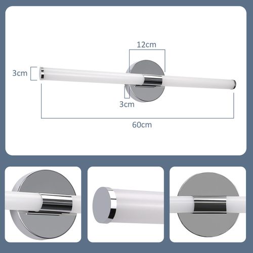 Applique Murale De Salle De Bain LED - 8w 60cm 4000k Ip44