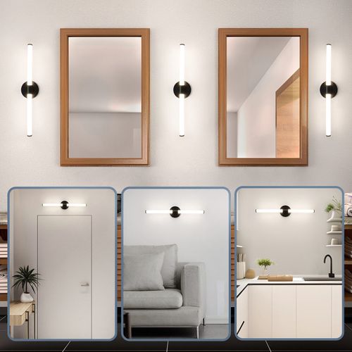 Applique Murale De Salle De Bain  LED 60 Cm, 8 W, Noire, 4 000 K, Ip44