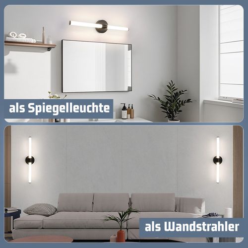 Applique Murale De Salle De Bain  LED 60 Cm, 8 W, Noire, 4 000 K, Ip44