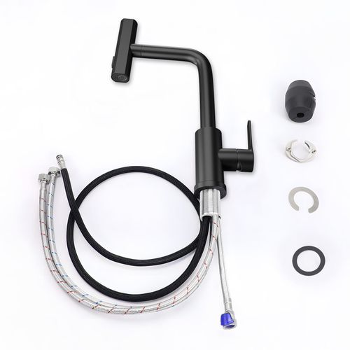 Robinet De Cuisine Extractible  Mitigeur D'évier 360° Avec Douchette En Acier Inoxydable