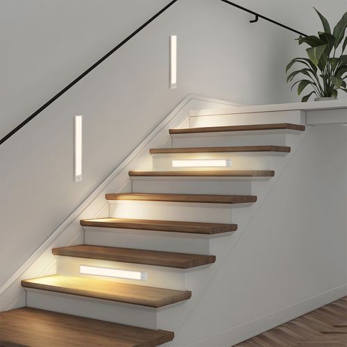 Lampe 2 X LED Sous Meuble  Avec Détecteur De Mouvement, Rechargeable Par USB, 1 500 Mah