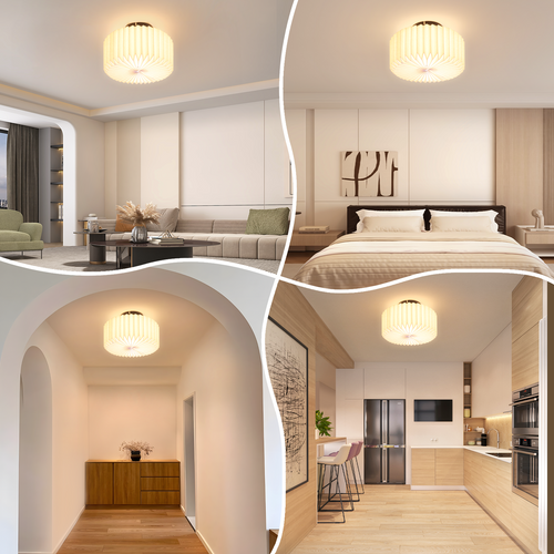 Plafonnier Salon Plafonnier Vintage - Lampe De Cuisine Blanche Abat-jour Papier Design G9