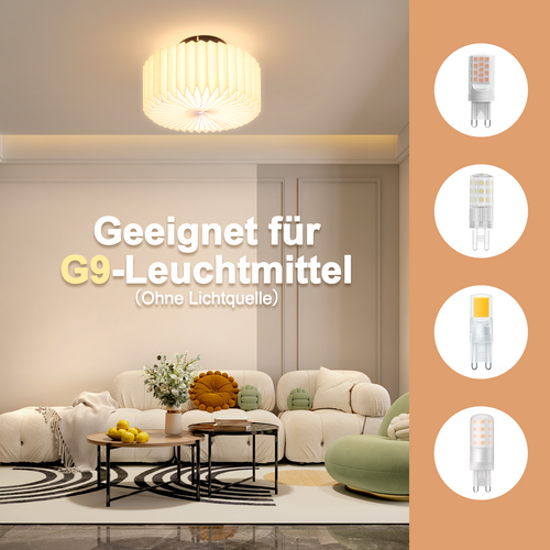 Plafonnier Salon Plafonnier Vintage - Lampe De Cuisine Blanche Abat-jour Papier Design G9