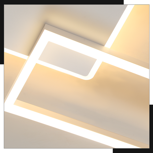 Plafonnier LED Pour Salon - Plafonnier à Intensité Variable Avec Télécommande 63 W - Blanc