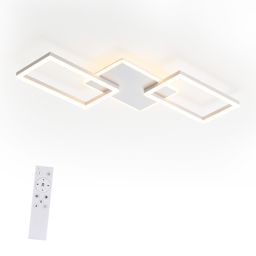 Plafonnier LED Pour Salon - Plafonnier à Intensité Variable Avec Télécommande 63 W - Blanc