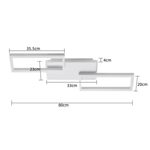 Plafonnier LED Pour Salon - Plafonnier à Intensité Variable Avec Télécommande 63 W - Blanc