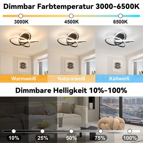 Plafonnier LED Pour Chambre à Coucher - 28 W, 3 000 K, Blanc Chaud, Lampe De Couloir