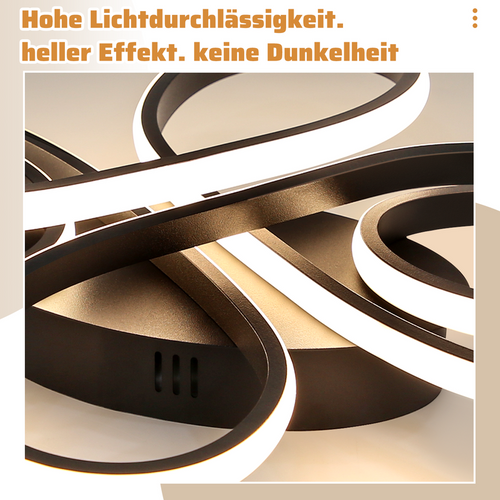 Plafonnier Chambre LED Plafonnier Salon : 30w Lampe De Salon Noir 40cm 3000k