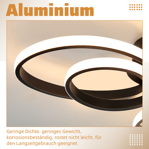 Plafonnier Chambre LED Plafonnier Salon : 30w Lampe De Salon Noir 40cm 3000k