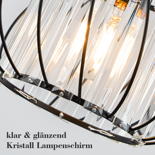 Plafonnier Plafonnier Moderne En Cristal : Lampe De Couloir Noire E27 Lampe De Cuisine