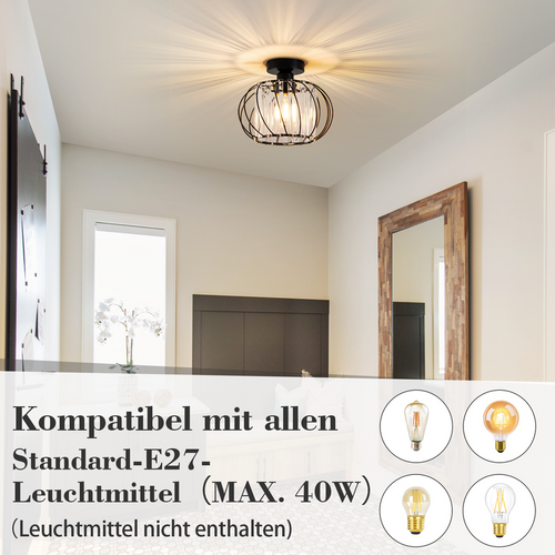 Plafonnier Plafonnier Moderne En Cristal : Lampe De Couloir Noire E27 Lampe De Cuisine