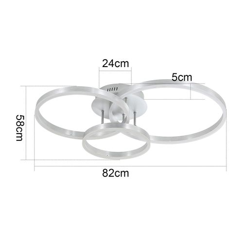 Plafonnier LED Lampe De Salon à Intensité Variable, 82 Cm, Doré, 74 W Avec Télécommande