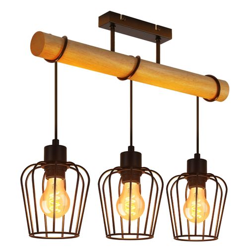 Plafonnier De Salon Vintage En Bois : Noir Lampe De Salon E27 Ampoule Non Incluse