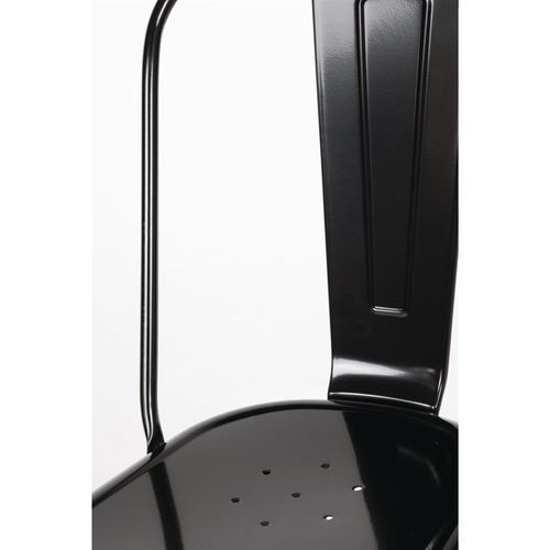 Chaises Bistro En Acier Noir - Lot De 4 -