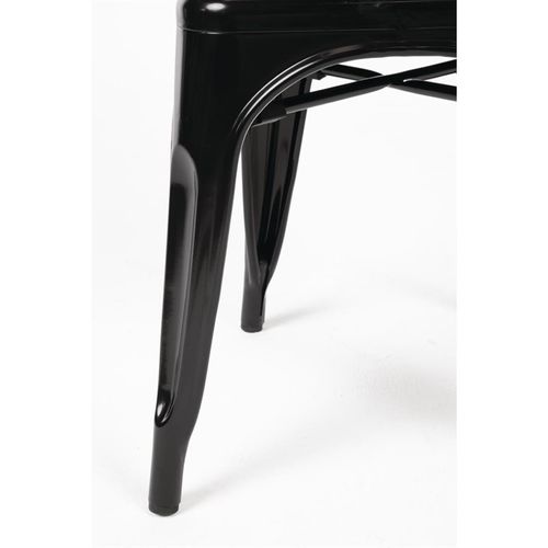 Chaises Bistro En Acier Noir - Lot De 4 -