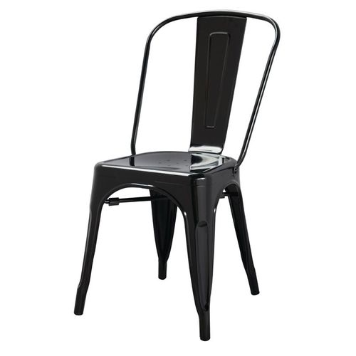 Chaises Bistro En Acier Noir - Lot De 4 -