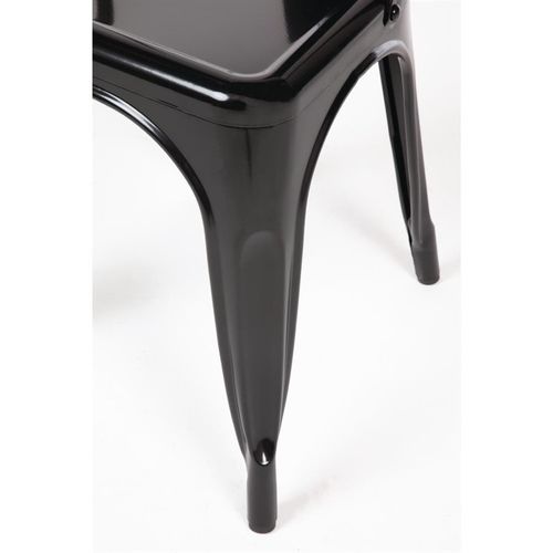 Chaises Bistro En Acier Noir - Lot De 4 -