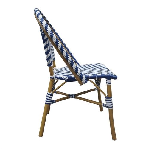 Chaise Style Parisien En Rotin Bleue - Lot De 2 -