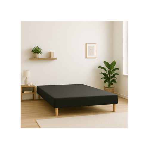 Sommier Tapissier Noir 140x190 Fabrication Française Artisanale