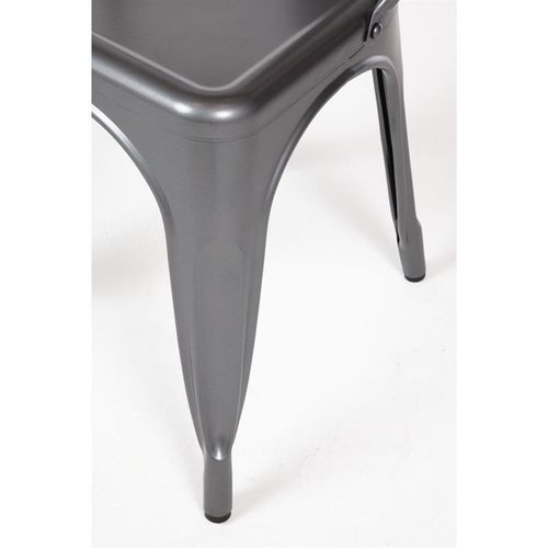 Chaises Bistro En Acier Gris Métallisé - Lot De 4 -