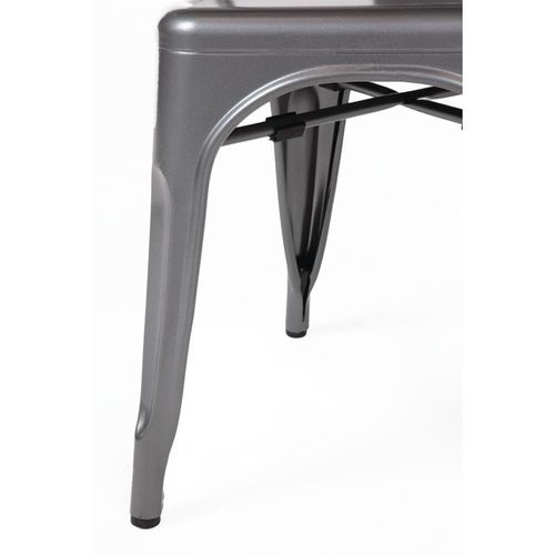 Chaises Bistro En Acier Gris Métallisé - Lot De 4 -