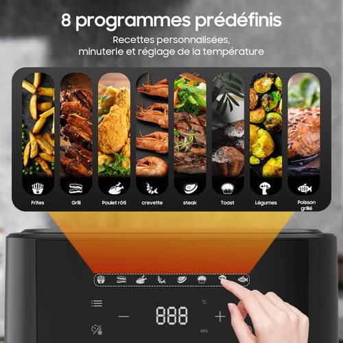 Friteuse sans huile - Airfryer XXL625A - 6,5L - Technologie Rapid Air - 8 Programmes