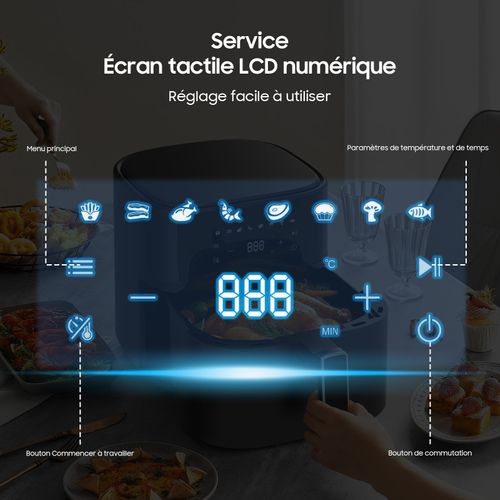 Friteuse sans huile - Airfryer XXL625A - 6,5L - Technologie Rapid Air - 8 Programmes