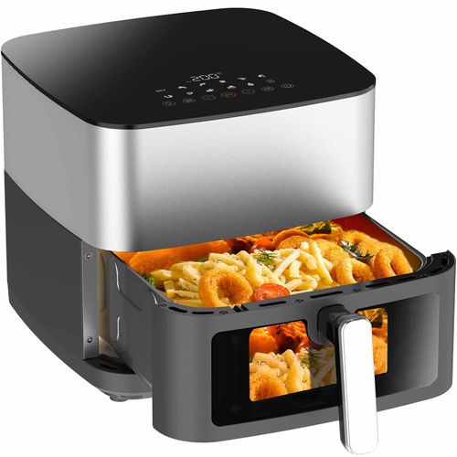 Air Fryer 9L - Friteuse à air Sans Huile 2000W avec Fenêtre, 12 en 1, Écran Tactile