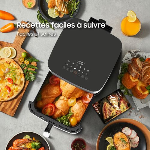 Air Fryer 9L - Friteuse à air Sans Huile 2000W avec Fenêtre, 12 en 1, Écran Tactile