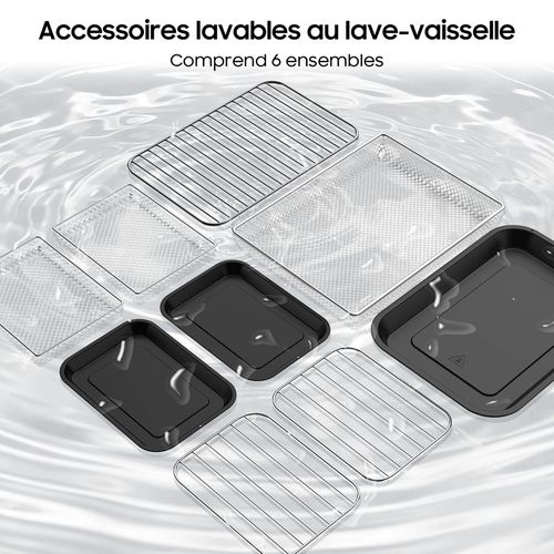 Friteuse à air Sans Huile Dual Zone 2600W -Air Fryer XXXL 12L avec Fenêtre, 10 en 1