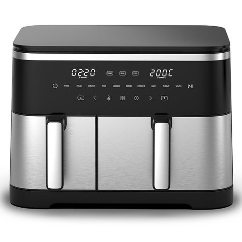 AF002 Friteuse à Air Chaud à Double Chambre 11l – 2600w Sans Huile Airfryer, 10 Programmes