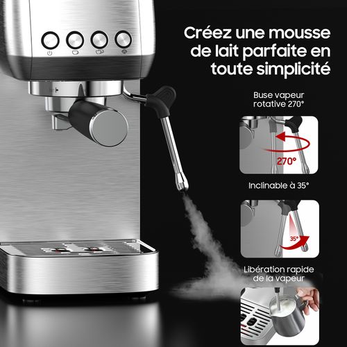 Machine à Café Expresso à Porte-filtre 20 Bars, Petite Machine à Café Cm1662, 1.3l