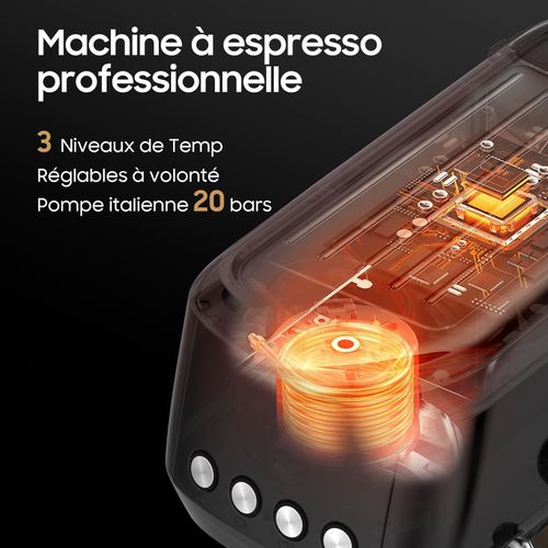 Machine à Café Expresso à Porte-filtre 20 Bars, Petite Machine à Café Cm1662, 1.3l