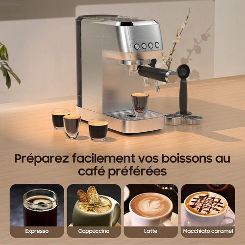 Machine à Café Expresso à Porte-filtre 20 Bars, Petite Machine à Café Cm1662, 1.3l