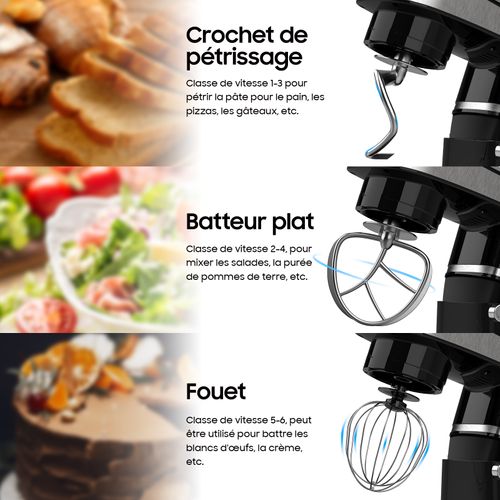 Robot Pâtissier 6L Batteurs Sur Socle 1500w